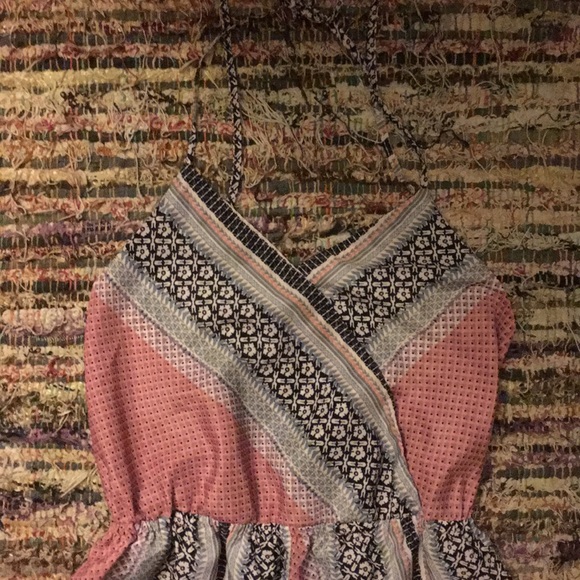 Halter open back full length printed romper - Picture 3 of 6